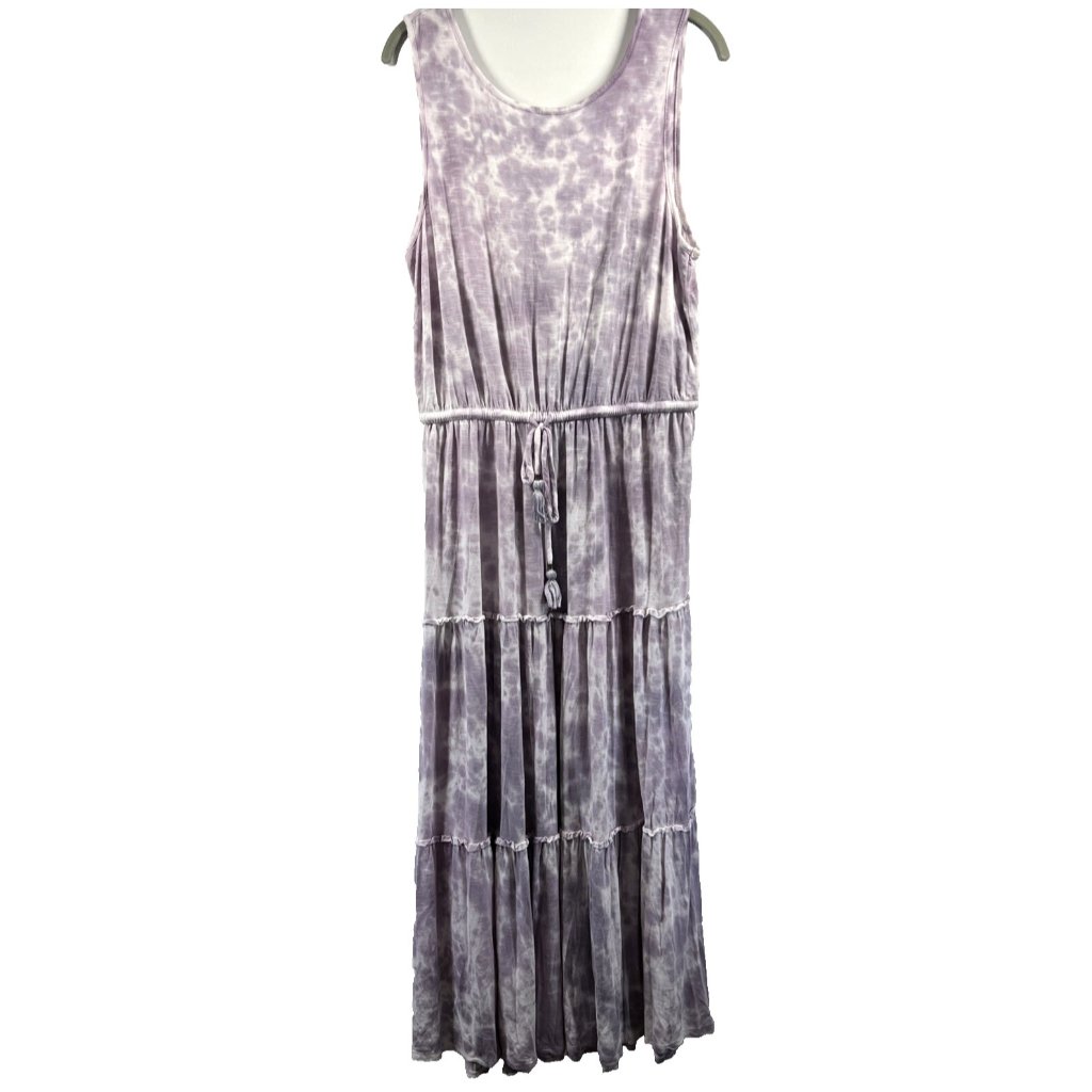 Knox Rose Maxi Dress Medium Purple Tiedye Peasant Bohemian Sleeveless Layered